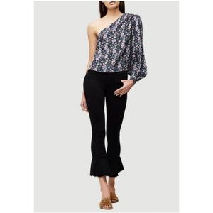 FRAME Denim One-Shoulder Floral Print Top